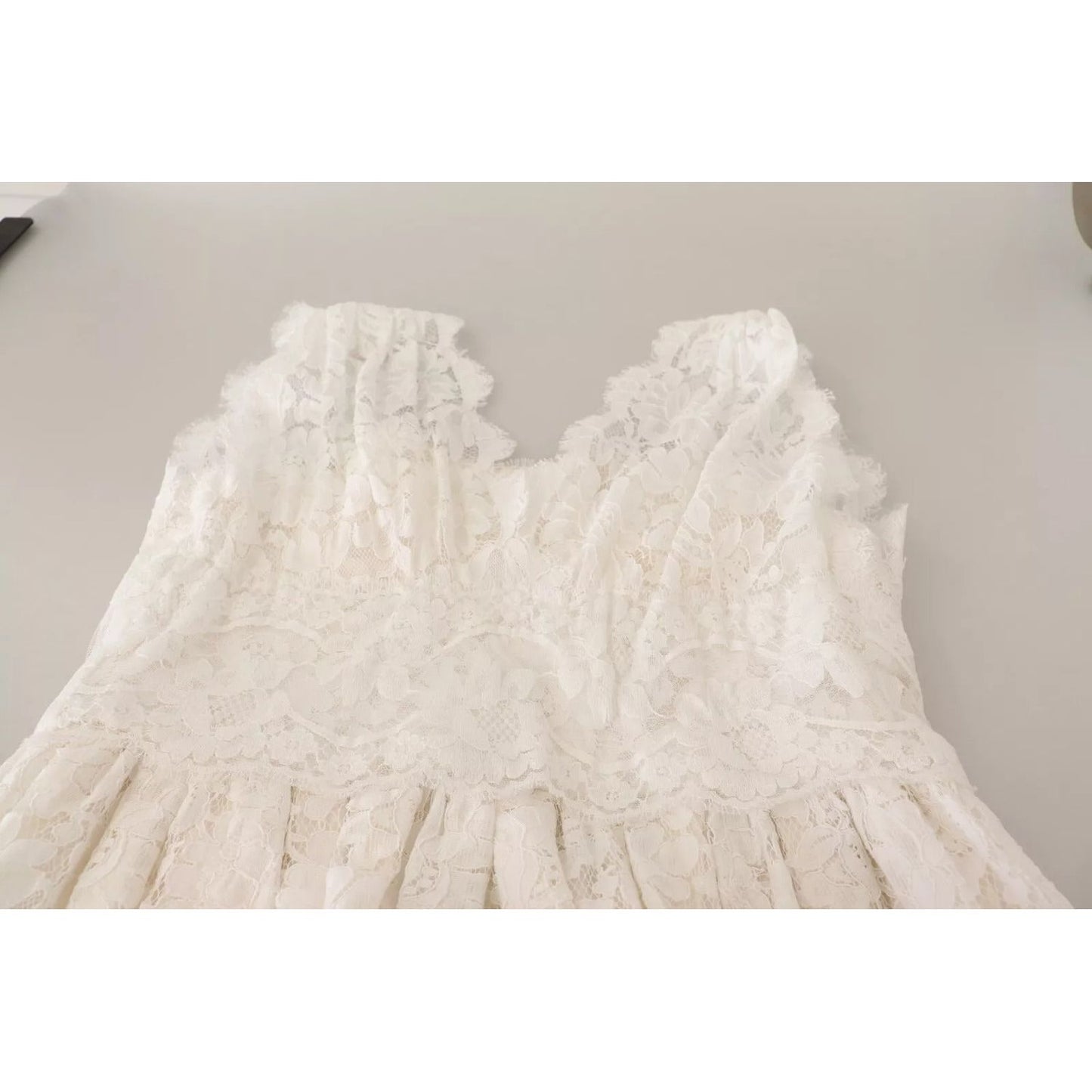 Dolce & Gabbana White Flower Lace Corsage Long Maxi Dress DR28069-46
