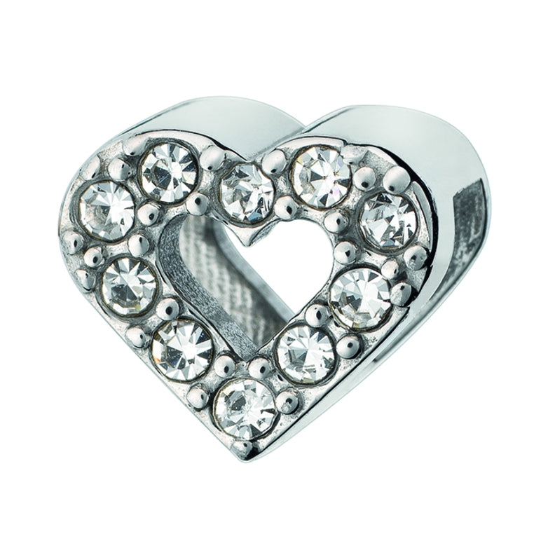 Alt Tag: AN JEWELS JEWELRY Mod. AL.DLI02CZ heart-shaped charm with crystals