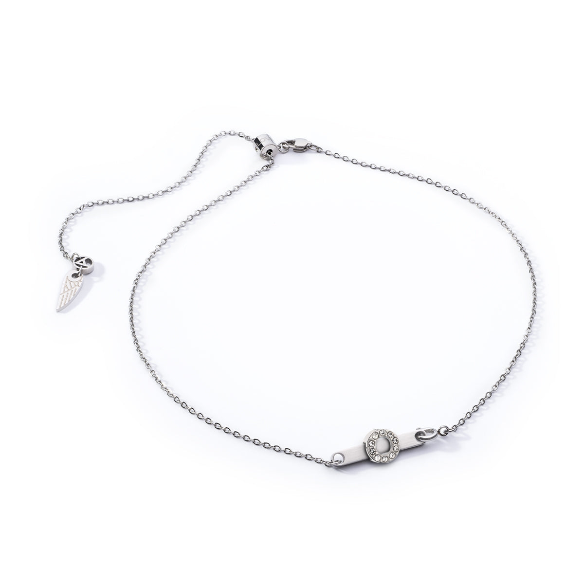 AN JEWELS JEWELRY Mod. ANCOLARLI8 silver bracelet with charm and adjustable chain.