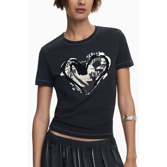 Desigual Black Cotton Women T-Shirt