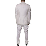 Dolce & Gabbana White Wool Silk 3 Piece SlimFit Formal Suit KOS2256-52