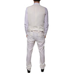 Dolce & Gabbana White Wool Silk 3 Piece SlimFit Formal Suit KOS2256-52