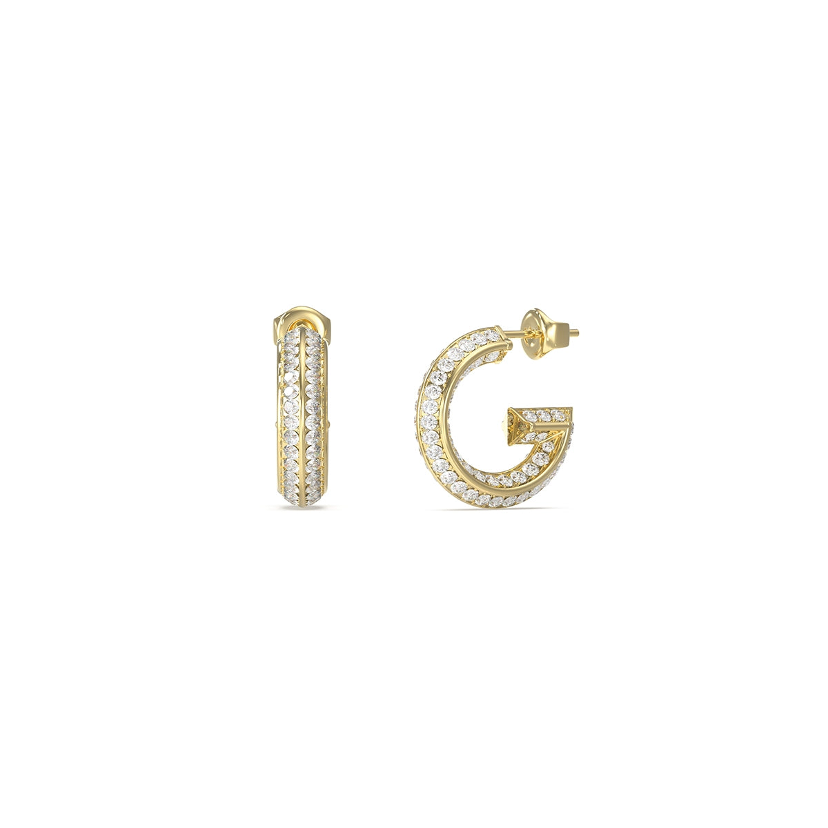 GUESS JEWELS JEWELRY Mod. JUBE05444JWYGT-U gold earrings with crystal embellishments, elegant design