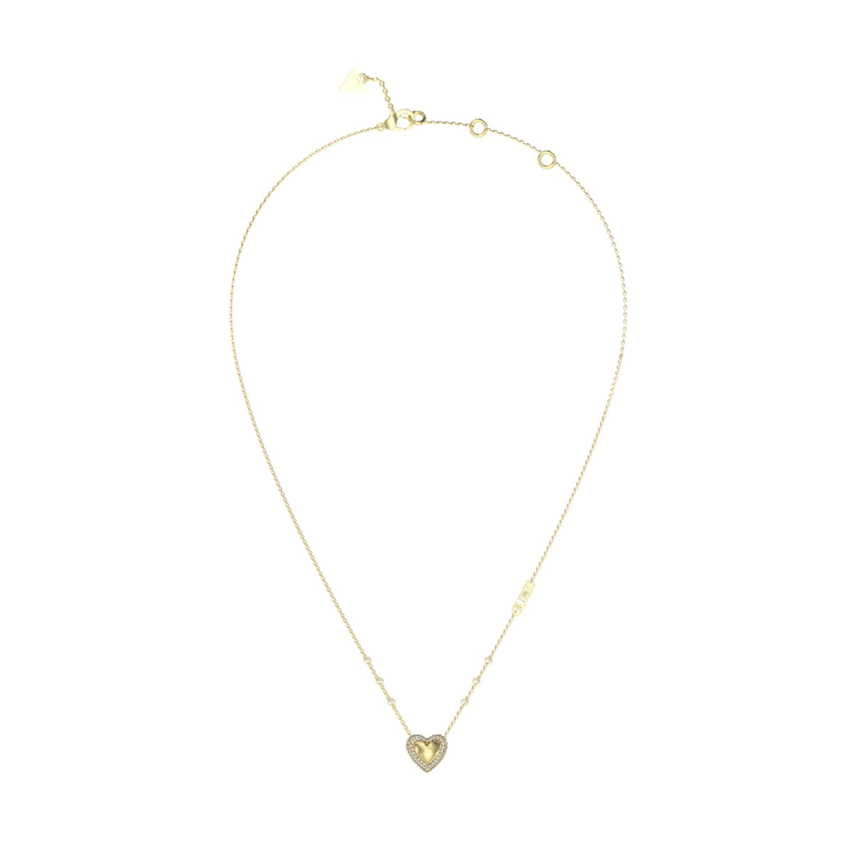 GUESS JEWELS JEWELRY Mod. JUBN05018JWYGT-U heart necklace on a white background