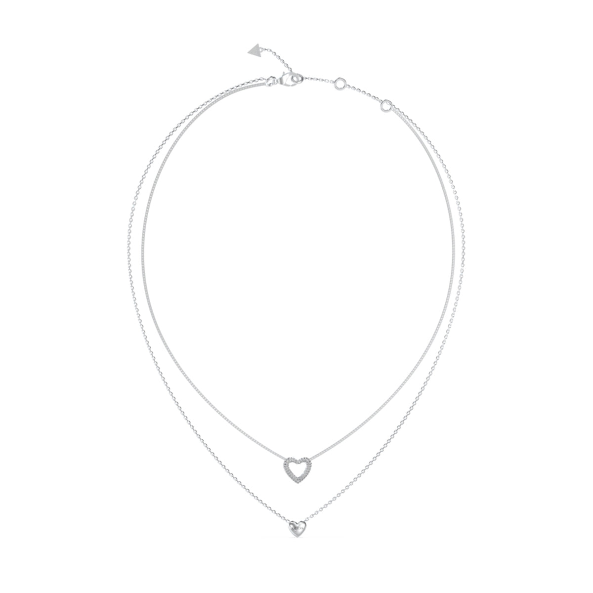 GUESS JEWELS JEWELRY Mod. JUBN05026JWRHT-U silver heart necklace with adjustable chain