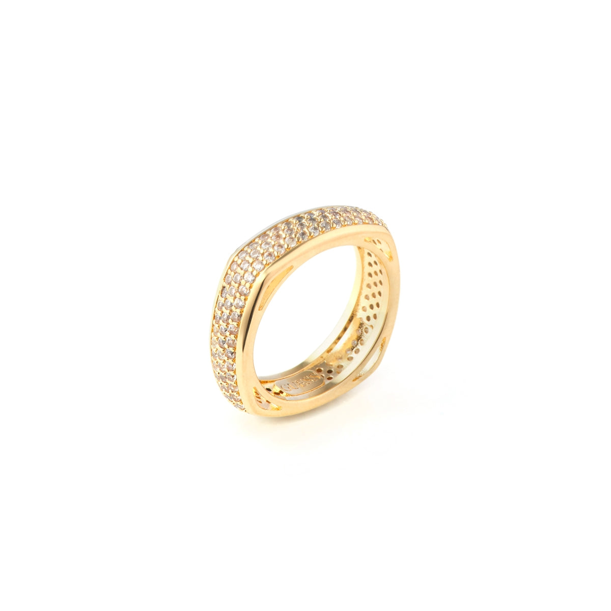 GUESS JEWELS JEWELRY Mod. JUBR04675JWYG56 elegant gold ring with crystals, perfect for adding a touch of luxury to any outfit.