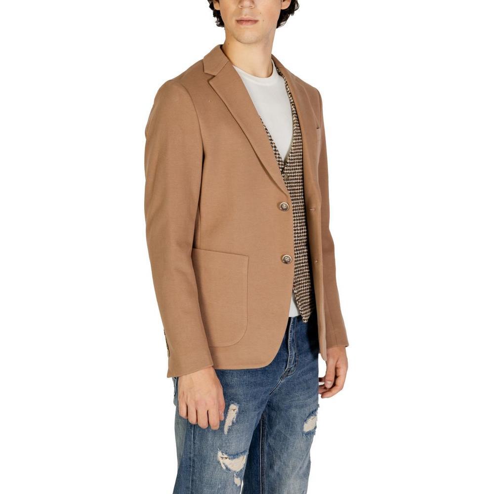 Gianni Lupo Beige Cotton Blazer GI-14787200309-IT44 | S