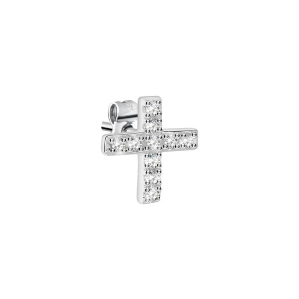 LA PETITE STORY JEWELRY Mod. LPS02ARQ07 cross stud earring in silver