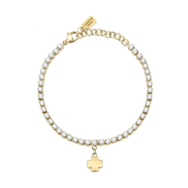 LA PETITE STORY JEWELRY Mod. LPS05ARR71 elegant gold bracelet with charm and sparkling beads.