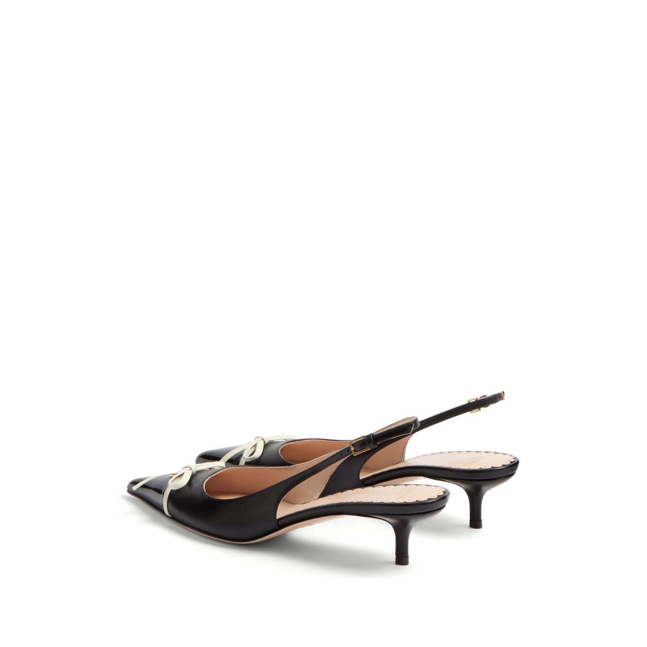 Valentino Garavani Bepointy 45mm Patent Leather and Kid Slingback Pumps