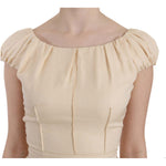Dolce & Gabbana Beige Silk Column Cap Sleeve Gown Dress DR1683-40