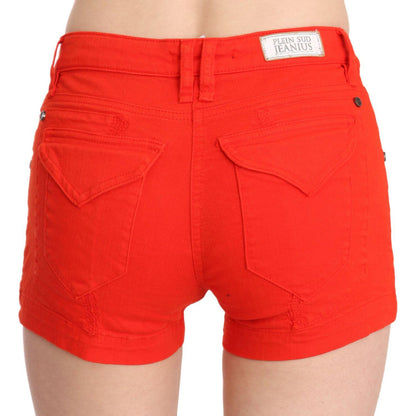 PLEIN SUD Orange Mid Waist Cotton Denim Mini
