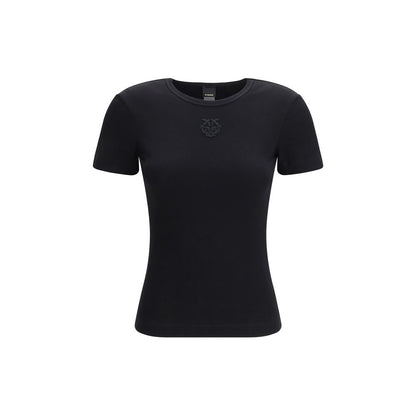 PINKO Black Cotton T-Shirt