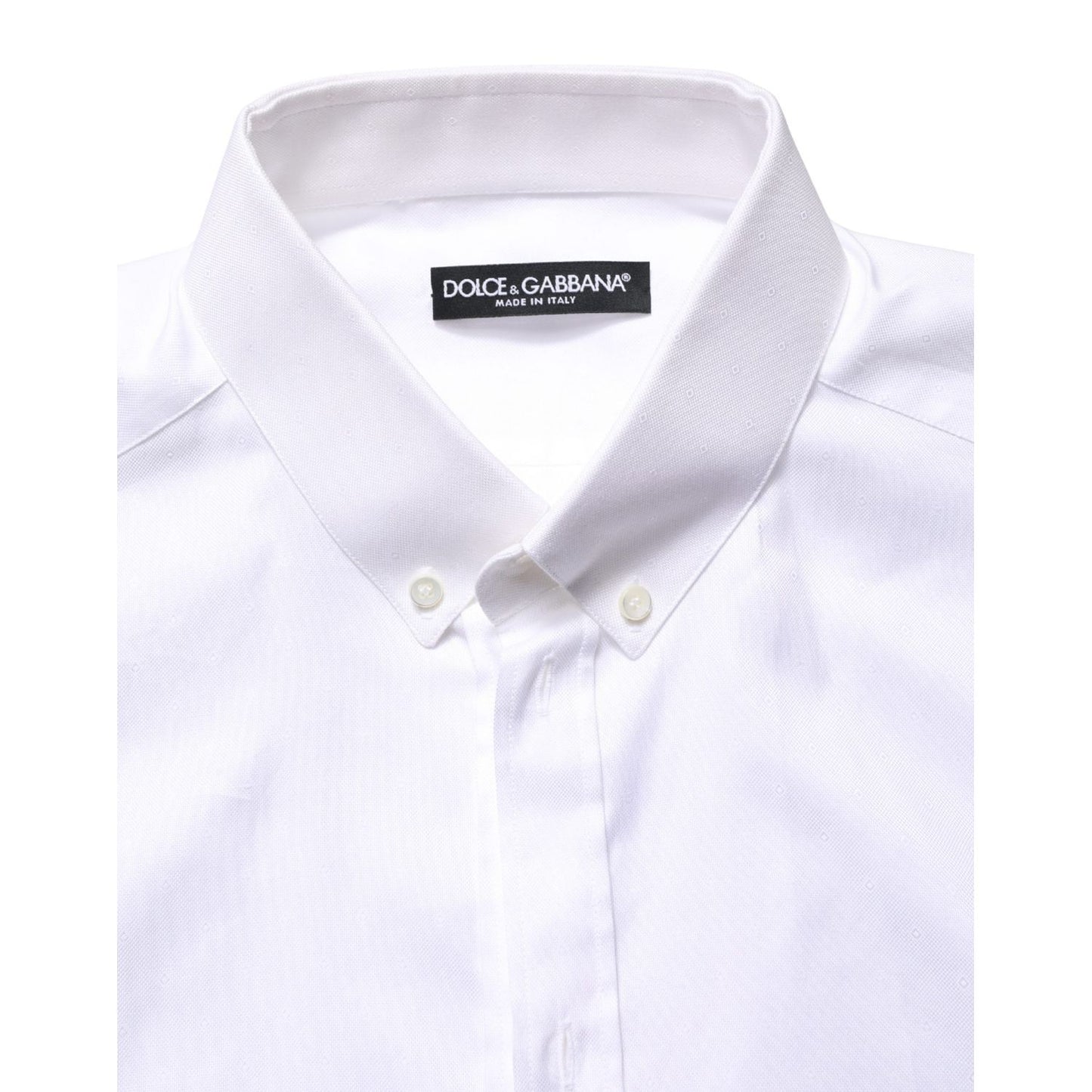Dolce & Gabbana White Cotton Short Sleeves Button Down Shirt
