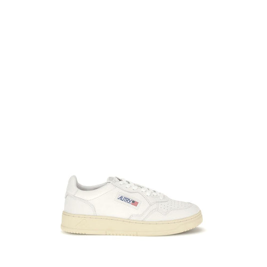 Autry White Calf Leather Bos Taurus Low Top Sneakers