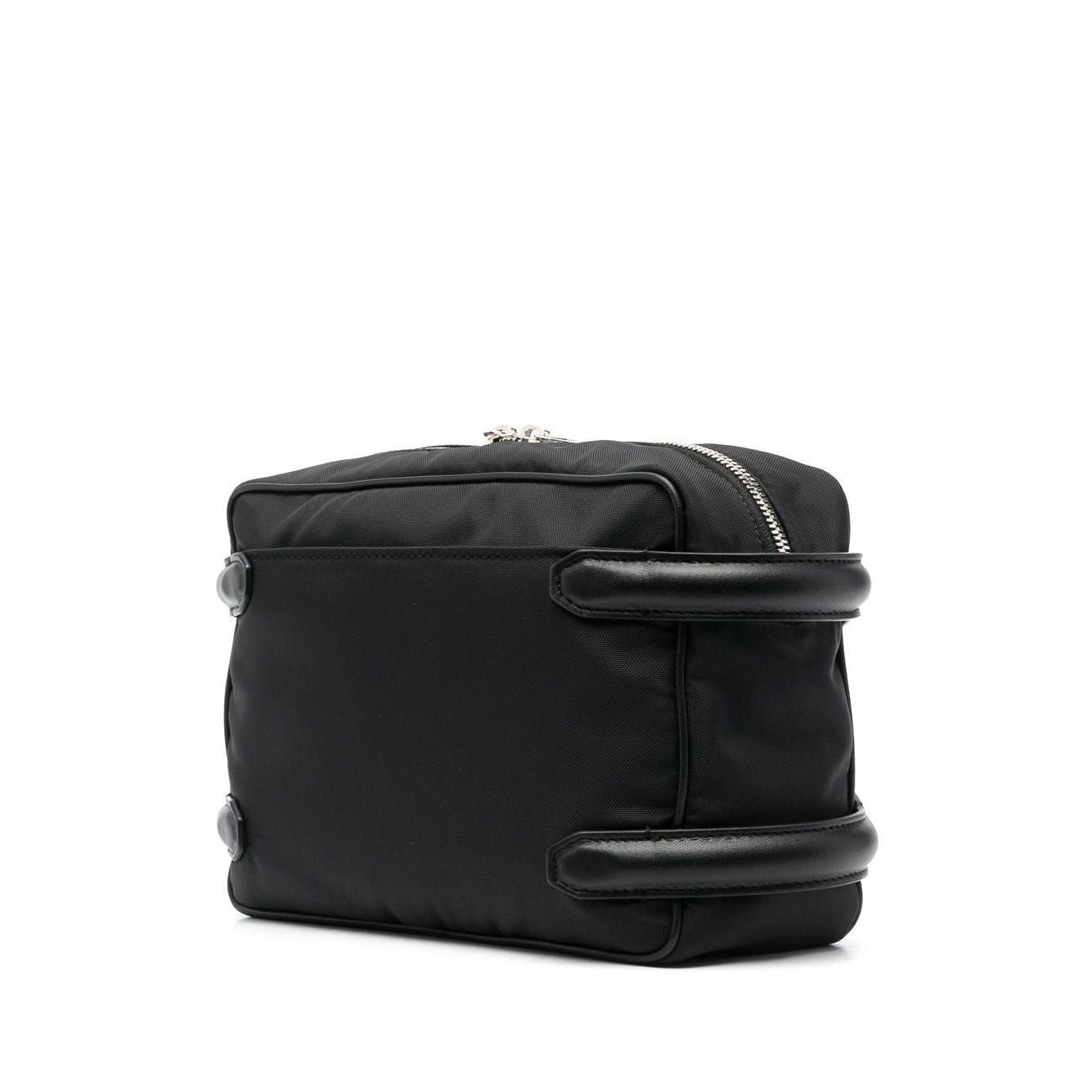 Front view with bag zipped and handles upright.