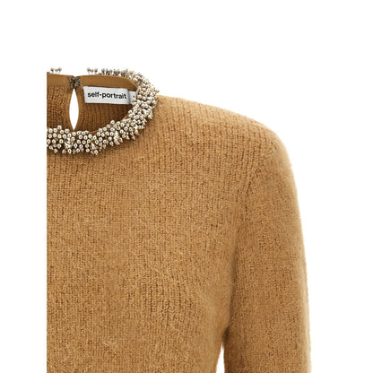 Self-Portrait Brown Polyester Cardigan