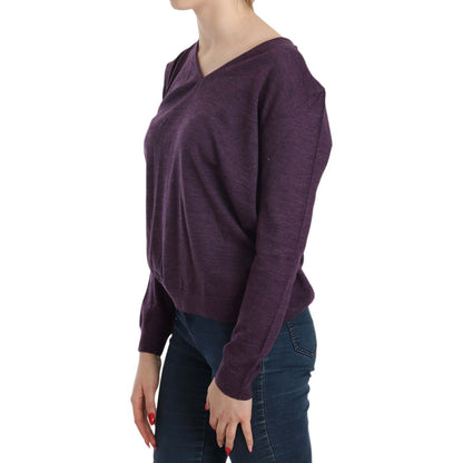BYBLOS Purple V-neck Long Sleeve Pullover Top 1728,67345645728,BYBLOS,Clothing,Material: 100% Wool,New with tags,Purple,Sweaters - Clothing,Sweatshirts - Sweaters - Clothing,Tops & T-Shirts - Women - Clothing,Women,Women - Clothing,XXL