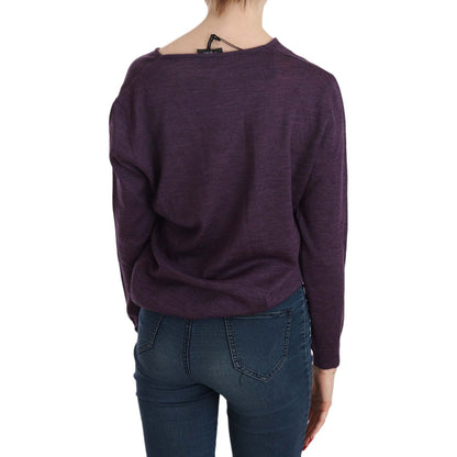 BYBLOS Purple V-neck Long Sleeve Pullover Top 1728,67345645728,BYBLOS,Clothing,Material: 100% Wool,New with tags,Purple,Sweaters - Clothing,Sweatshirts - Sweaters - Clothing,Tops & T-Shirts - Women - Clothing,Women,Women - Clothing,XXL