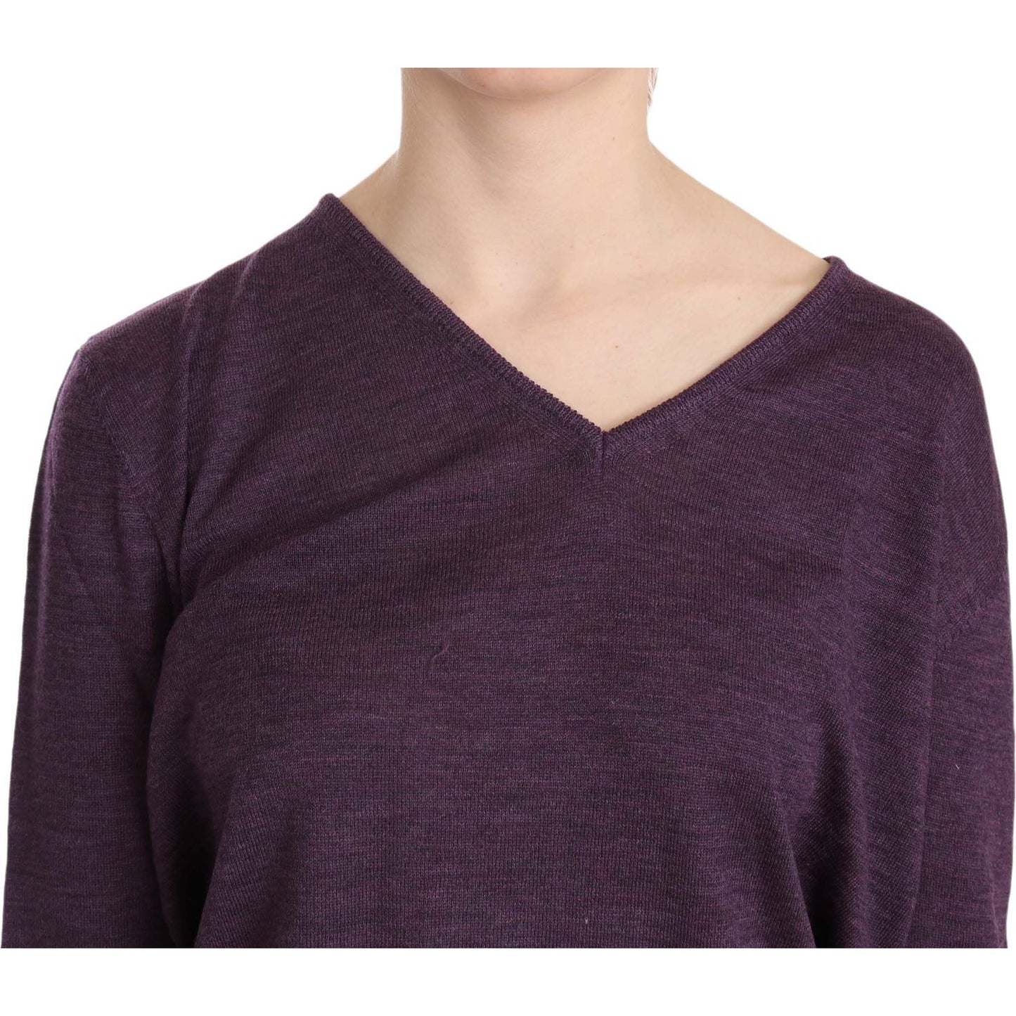 BYBLOS Purple V-neck Long Sleeve Pullover Top 1728,67345645728,BYBLOS,Clothing,Material: 100% Wool,New with tags,Purple,Sweaters - Clothing,Sweatshirts - Sweaters - Clothing,Tops & T-Shirts - Women - Clothing,Women,Women - Clothing,XXL