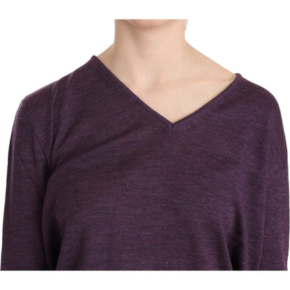 BYBLOS Purple V-neck Long Sleeve Pullover Top 1728,67345645728,BYBLOS,Clothing,Material: 100% Wool,New with tags,Purple,Sweaters - Clothing,Sweatshirts - Sweaters - Clothing,Tops & T-Shirts - Women - Clothing,Women,Women - Clothing,XXL