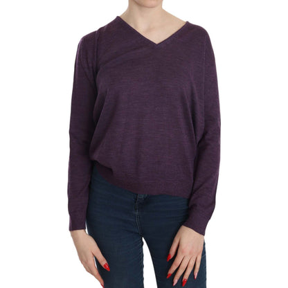 BYBLOS Purple V-neck Long Sleeve Pullover Top 1728,67345645728,BYBLOS,Clothing,Material: 100% Wool,New with tags,Purple,Sweaters - Clothing,Sweatshirts - Sweaters - Clothing,Tops & T-Shirts - Women - Clothing,Women,Women - Clothing,XXL