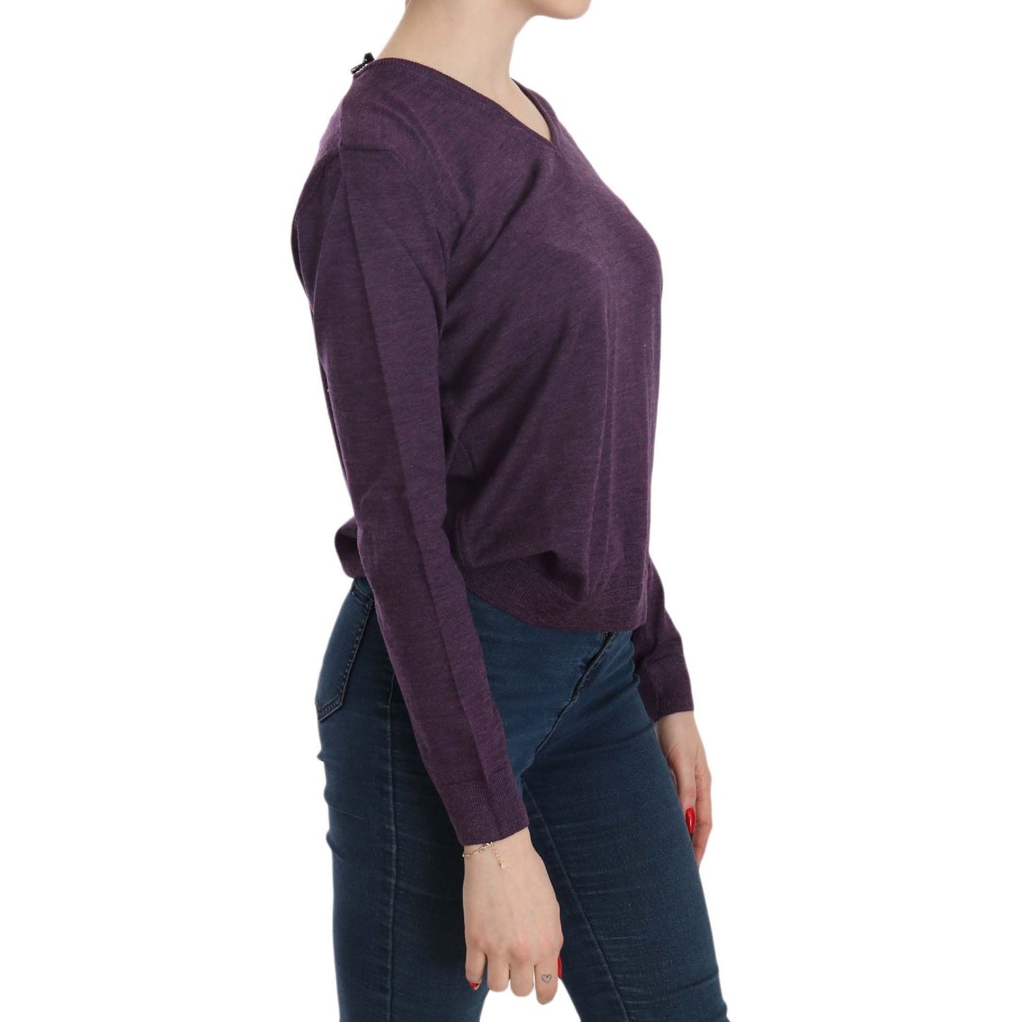 BYBLOS Purple V-neck Long Sleeve Pullover Top 1728,67345645728,BYBLOS,Clothing,Material: 100% Wool,New with tags,Purple,Sweaters - Clothing,Sweatshirts - Sweaters - Clothing,Tops & T-Shirts - Women - Clothing,Women,Women - Clothing,XXL