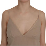 PINK MEMORIES Beige Lace Spaghetti Strap Mini Cotton Dress TSH3477-44