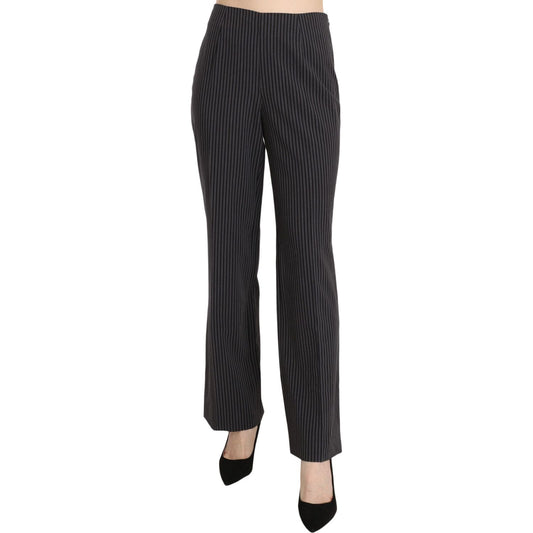 BENCIVENGA Black Striped Cotton Sretch Dress Trousers Pants 1728,67345645728,BENCIVENGA,Black,Casual Pants - Pants - Clothing,Clothing,IT42|M,Jeans & Pants - Women - Clothing,Material: 100% Cotton,New with tags,Pants - Clothing,Women,Women - Clothing