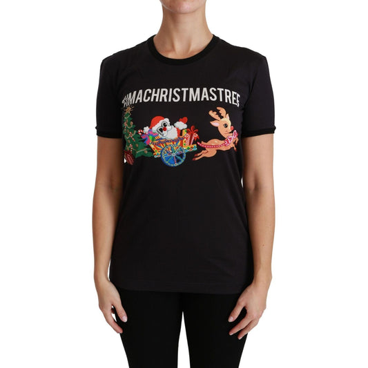 Dolce & Gabbana Black #ImAChristmasTree Crewneck Top T-shirt