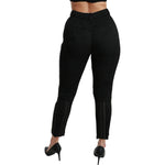 Dolce & Gabbana Black Brocade Skinny High Waist Pants Jeans & Pants