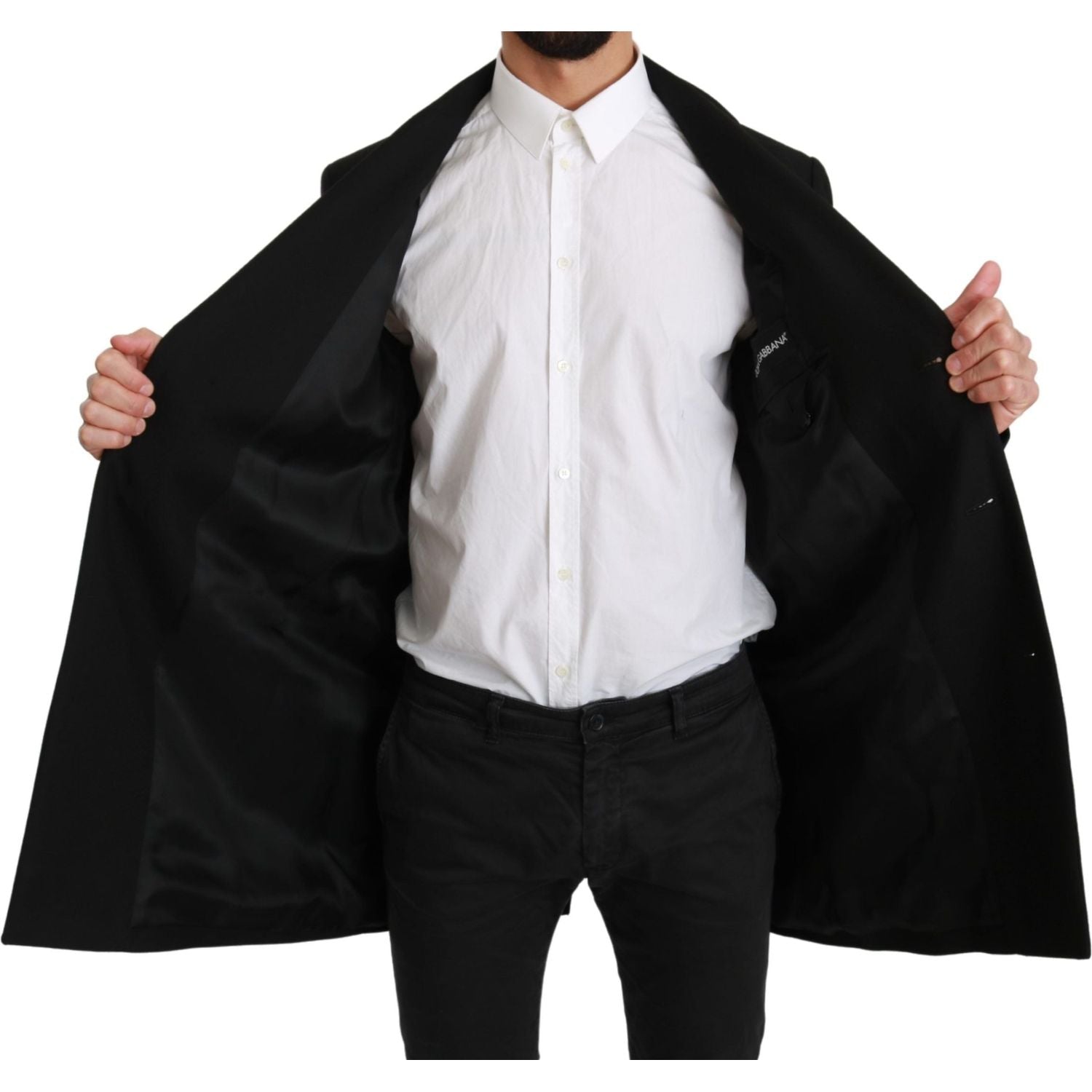 Dolce & Gabbana Black 100% Wool Jacket Coat Blazer