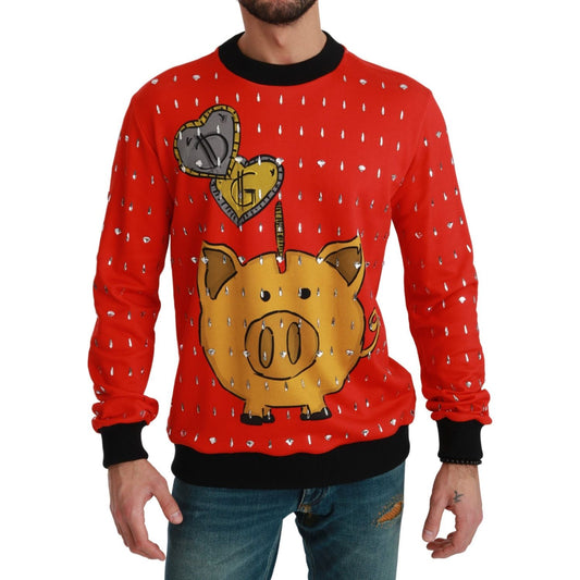 Dolce & Gabbana Red Crystal Pig of the Year Sweater TSH4610-44