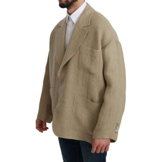 Dolce & Gabbana Beige Jacket Coat 100% Jute Blazer Coat KOS1775-48