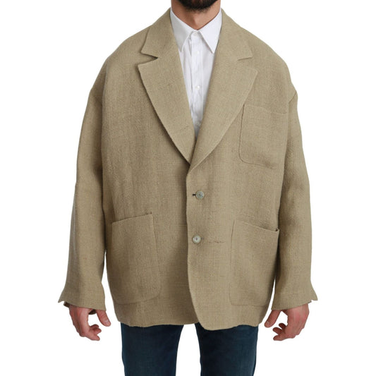 Dolce & Gabbana Beige Jacket Coat 100% Jute Blazer Coat KOS1775-48
