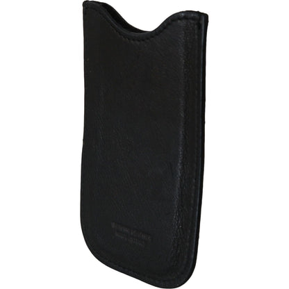 John Galliano Black Leather Multifunctional Men ID Bill Card Holder Wallet