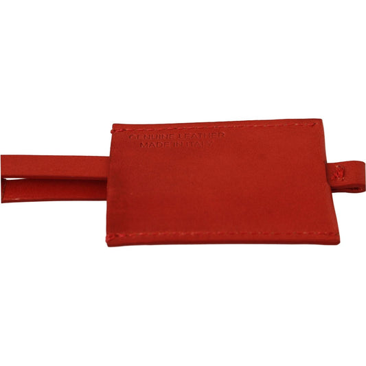 Costume National Red Leather Branded Logo Keyring Keychain SMY7056