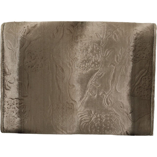 Dolce & Gabbana Beige Velvet Floral Leather Men Document Briefcase VAS9860