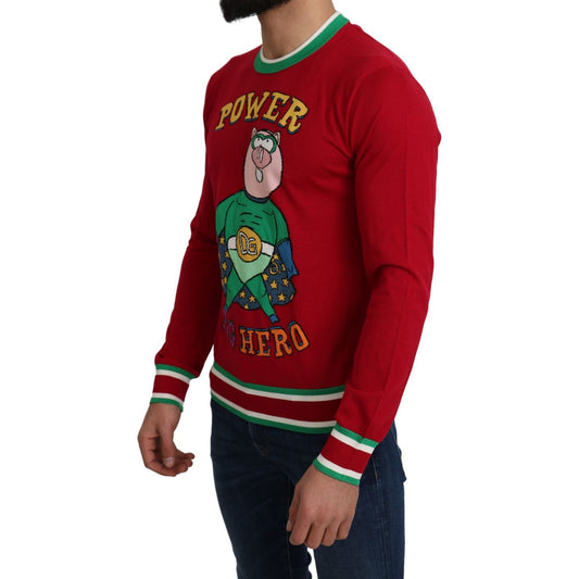 Dolce & Gabbana Red Wool Silk Pig of the Year Sweater TSH5219-46