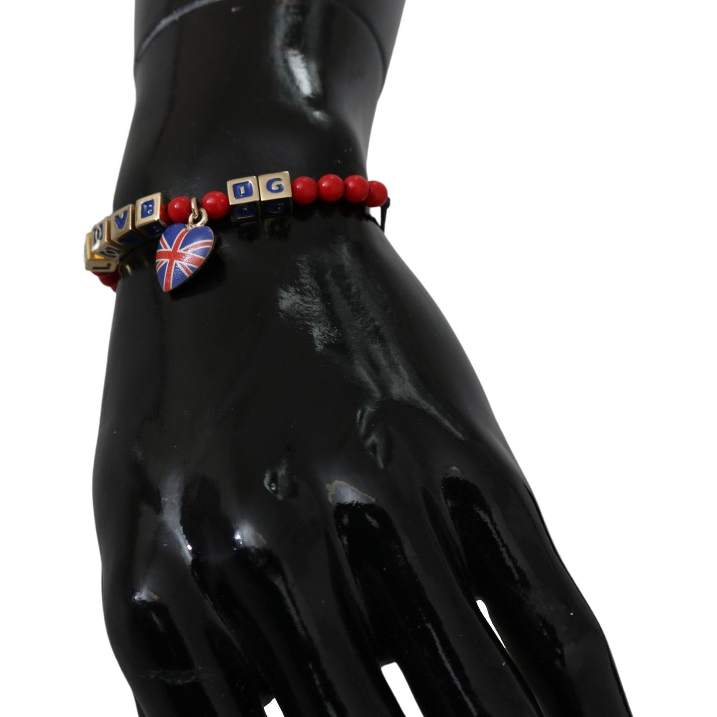 Dolce & Gabbana Red Blue Beaded DG LOVES LONDON Flag Branded Bracelet SMY2253 / SMY100122