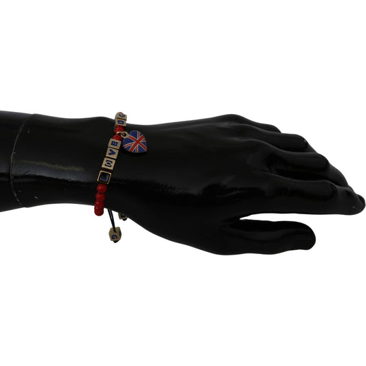 Dolce & Gabbana Red Blue Beaded DG LOVES LONDON Flag Branded Bracelet SMY2253 / SMY100122
