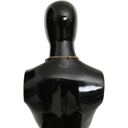 Dolce & Gabbana Green Leaves Gold Brass Crystal Flower Pendant Necklace