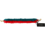 Dolce & Gabbana Red Blue Rabbit Fur Leather Shoulder Strap BEL60719