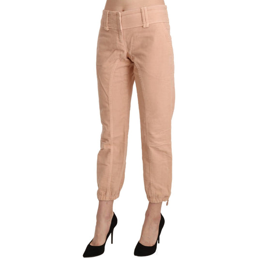 Ermanno Scervino Beige Mid Waist Cropped Cotton Trouser Pants PAN71130-42