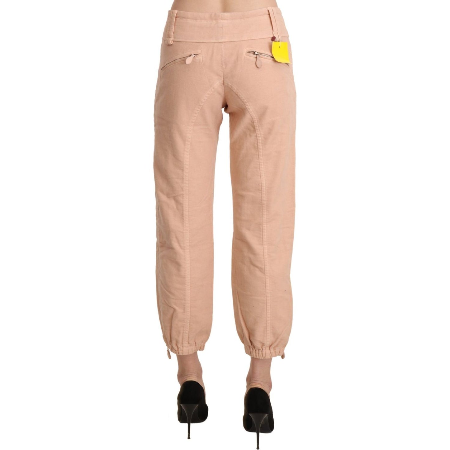 Ermanno Scervino Beige Mid Waist Cropped Cotton Trouser Pants PAN71130-42