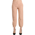 Ermanno Scervino Beige Mid Waist Cropped Cotton Trouser Pants PAN71130-42
