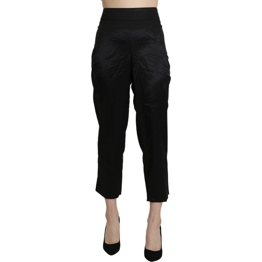 BENCIVENGA Black High Waist Straight Cropped Dress Trouser Pants 1728,67345645728,BENCIVENGA,Black,Clothing,Dress Pants - Pants - Clothing,IT46|XL,Jeans & Pants - Women - Clothing,Material: Cotton,New with tags,Pants - Clothing,Women,Women - Clothing