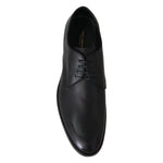 Dolce & Gabbana Black Leather SARTORIA Hand Made Shoes MV3734#