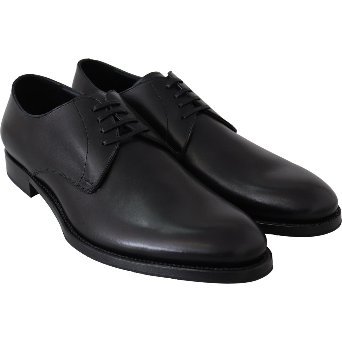 Dolce & Gabbana Black Leather SARTORIA Hand Made Shoes MV3734#
