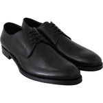 Dolce & Gabbana Black Leather SARTORIA Hand Made Shoes MV3734#